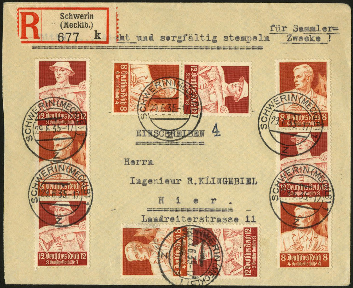 Dt. Reich, S 227 S 230, auf OrtsRBrief, Mi.Handbuch 75, (6900