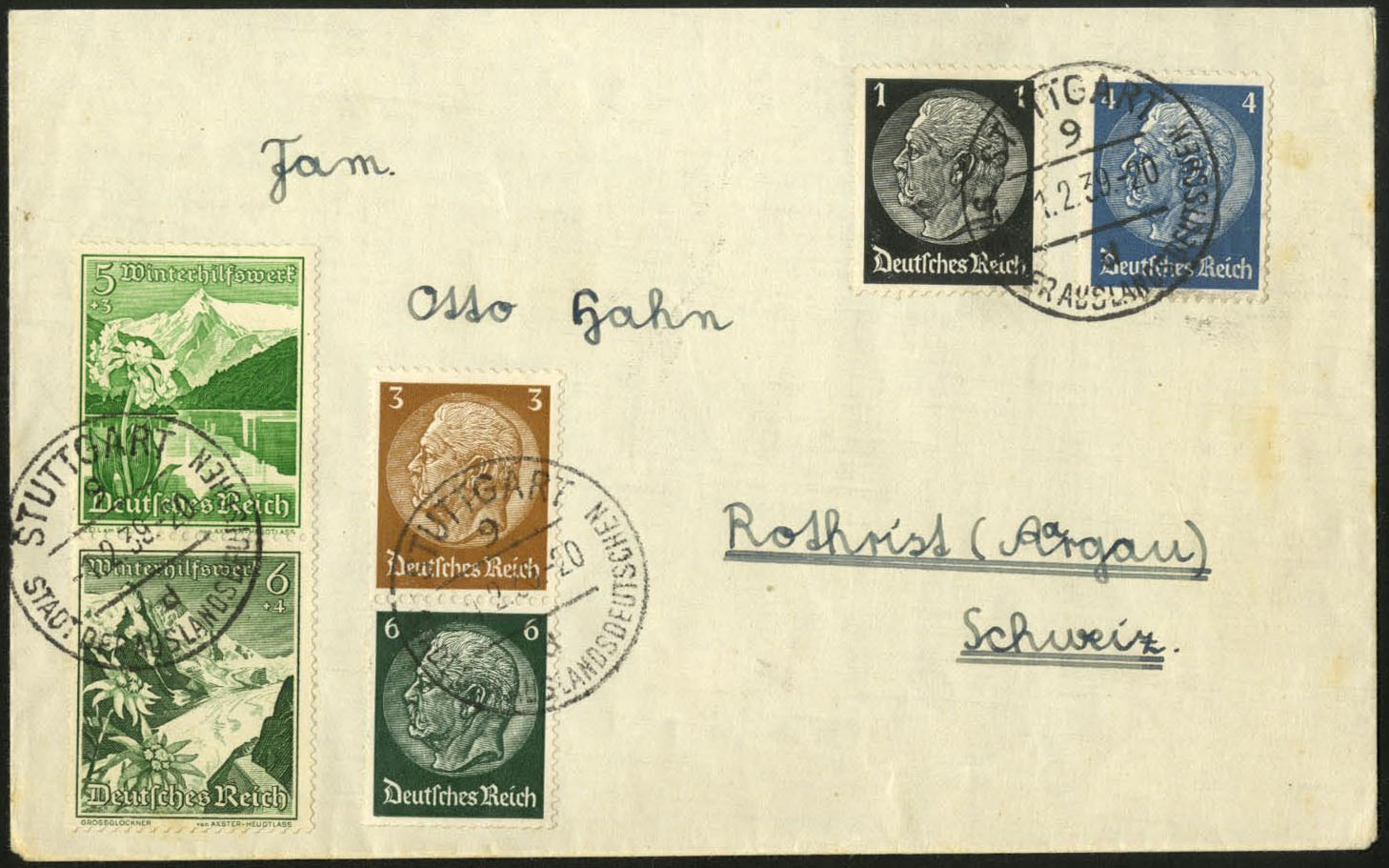 Dt. Reich, Mi. S 245 + S 151, auf portogerechtem AuslandsBrief