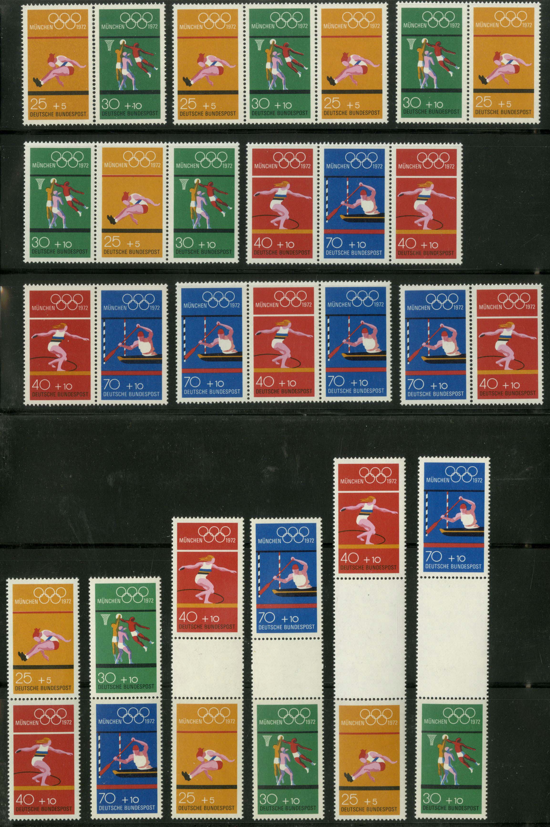 Bund, Olympiade 1972, W 30 SZ 2b, alle 14 Zd. postfrisch, Mi. 136